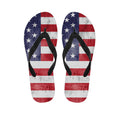 Grunge USA Flag Print Flip Flops
