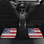 Grunge USA Flag Print Front and Back Car Floor Mats