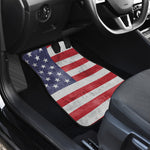 Grunge USA Flag Print Front and Back Car Floor Mats