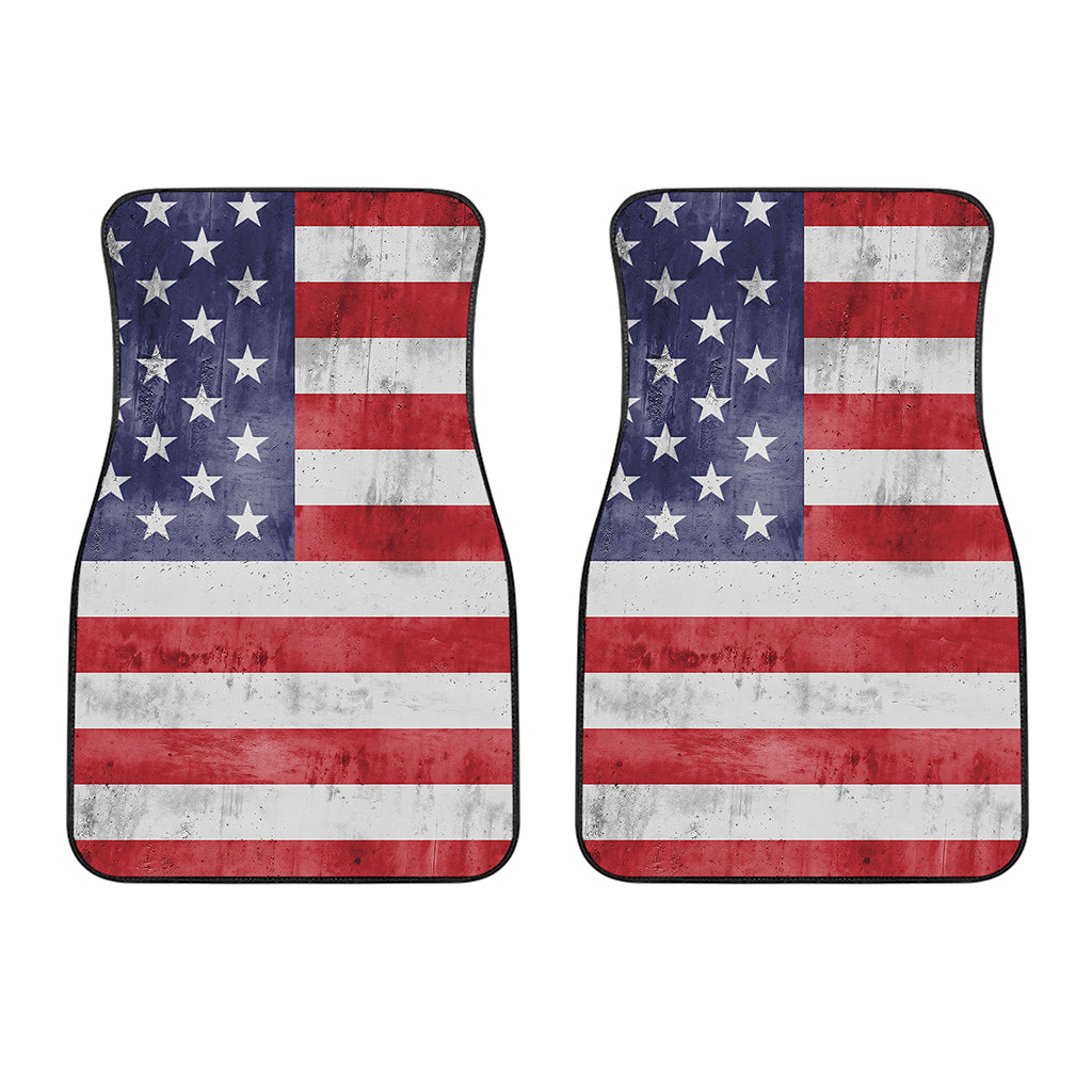 Grunge USA Flag Print Front Car Floor Mats