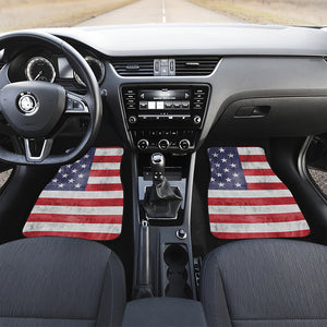 Grunge USA Flag Print Front Car Floor Mats