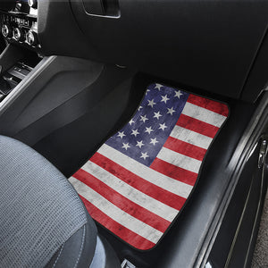 Grunge USA Flag Print Front Car Floor Mats