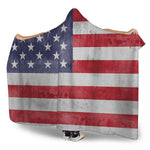 Grunge USA Flag Print Hooded Blanket