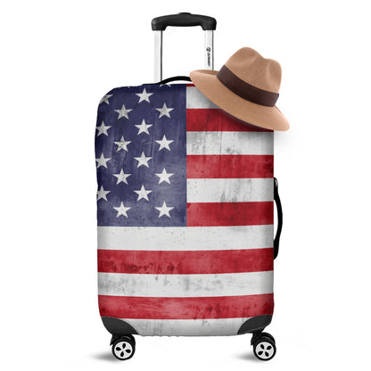 Grunge USA Flag Print Luggage Cover