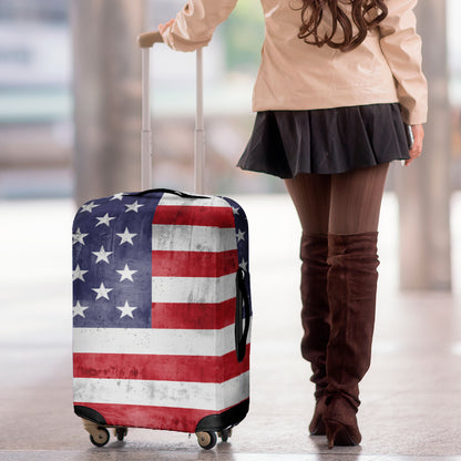 Grunge USA Flag Print Luggage Cover