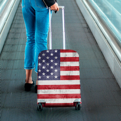 Grunge USA Flag Print Luggage Cover