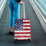 Grunge USA Flag Print Luggage Cover