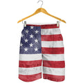 Grunge USA Flag Print Men's Shorts