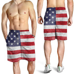 Grunge USA Flag Print Men's Shorts