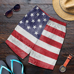Grunge USA Flag Print Men's Shorts