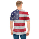 Grunge USA Flag Print Men's T-Shirt