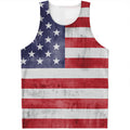 Grunge USA Flag Print Men's Tank Top
