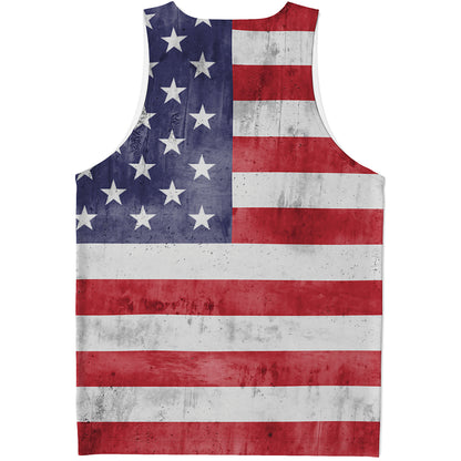 Grunge USA Flag Print Men's Tank Top