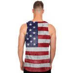 Grunge USA Flag Print Men's Tank Top