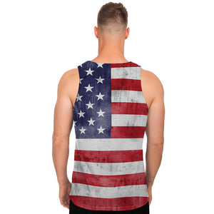 Grunge USA Flag Print Men's Tank Top