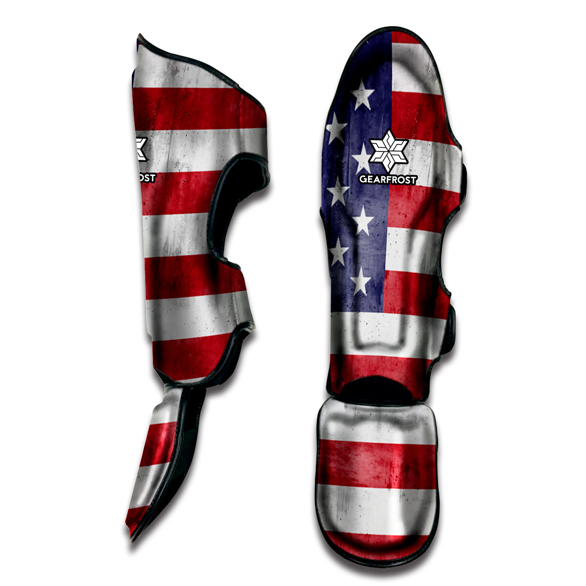 Grunge USA Flag Print Muay Thai Shin Guard