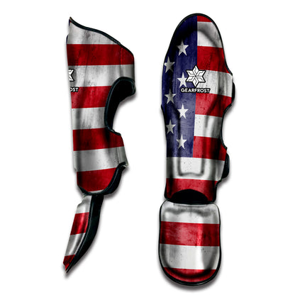 Grunge USA Flag Print Muay Thai Shin Guard