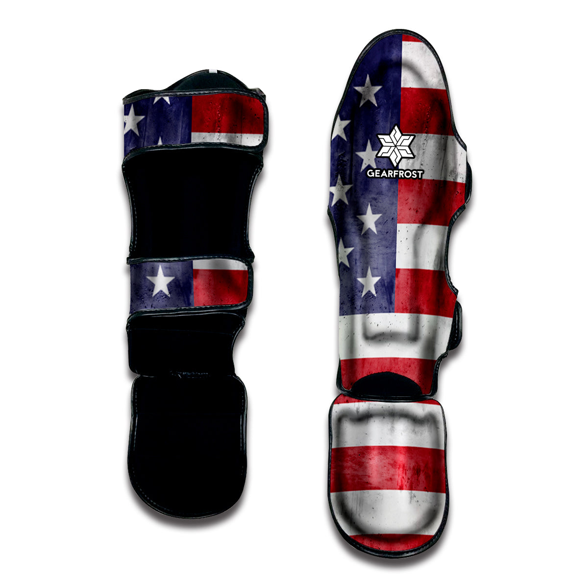 Grunge USA Flag Print Muay Thai Shin Guard