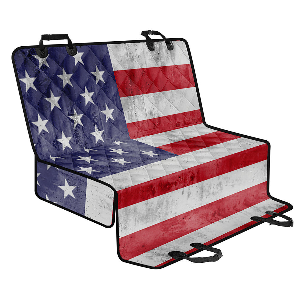Grunge USA Flag Print Pet Car Back Seat Cover
