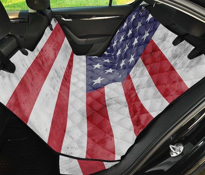 Grunge USA Flag Print Pet Car Back Seat Cover