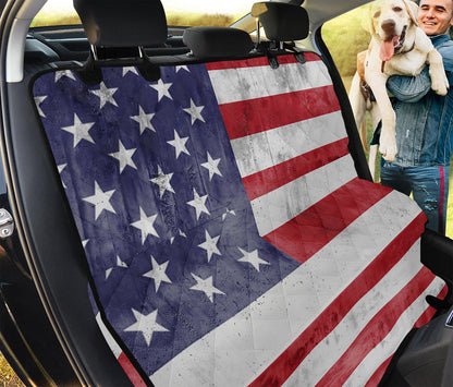 Grunge USA Flag Print Pet Car Back Seat Cover