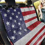 Grunge USA Flag Print Pet Car Back Seat Cover