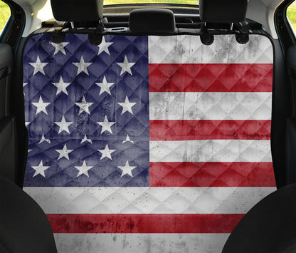 Grunge USA Flag Print Pet Car Back Seat Cover