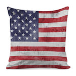 Grunge USA Flag Print Pillow Cover