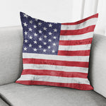 Grunge USA Flag Print Pillow Cover