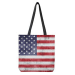 Grunge USA Flag Print Tote Bag