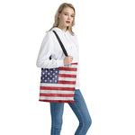 Grunge USA Flag Print Tote Bag