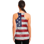 Grunge USA Flag Print Women's Racerback Tank Top
