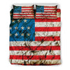 Grunge Wrinkled American Flag Patriotic Duvet Cover Bedding Set GearFrost