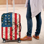 Grunge Wrinkled American Flag Patriotic Luggage Cover GearFrost