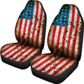 Grunge Wrinkled American Flag Patriotic Universal Fit Car Seat Covers