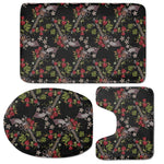Guns And Flowers Pattern Print 3 Piece Bath Mat Set