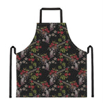 Guns And Flowers Pattern Print Apron