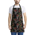 Guns And Flowers Pattern Print Apron