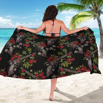 Guns And Flowers Pattern Print Beach Sarong Wrap
