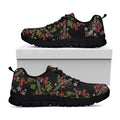 Guns And Flowers Pattern Print Black Running Shoes