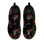 Guns And Flowers Pattern Print Black Sneakers