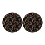 Guns And Flowers Pattern Print Car Coasters