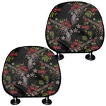 Guns And Flowers Pattern Print Car Headrest Covers