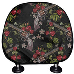 Guns And Flowers Pattern Print Car Headrest Covers