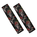 Guns And Flowers Pattern Print Car Seat Belt Covers