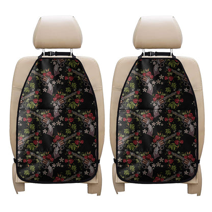 Guns And Flowers Pattern Print Car Seat Organizers