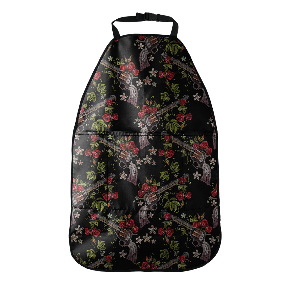 Guns And Flowers Pattern Print Car Seat Organizers
