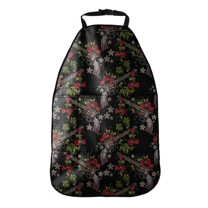 Guns And Flowers Pattern Print Car Seat Organizers