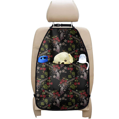 Guns And Flowers Pattern Print Car Seat Organizers