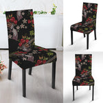 Guns And Flowers Pattern Print Dining Chair Slipcover